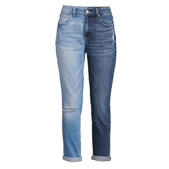 No Boundaries Super High Rise Destructed Mom Jeans - Picture 1 of 4